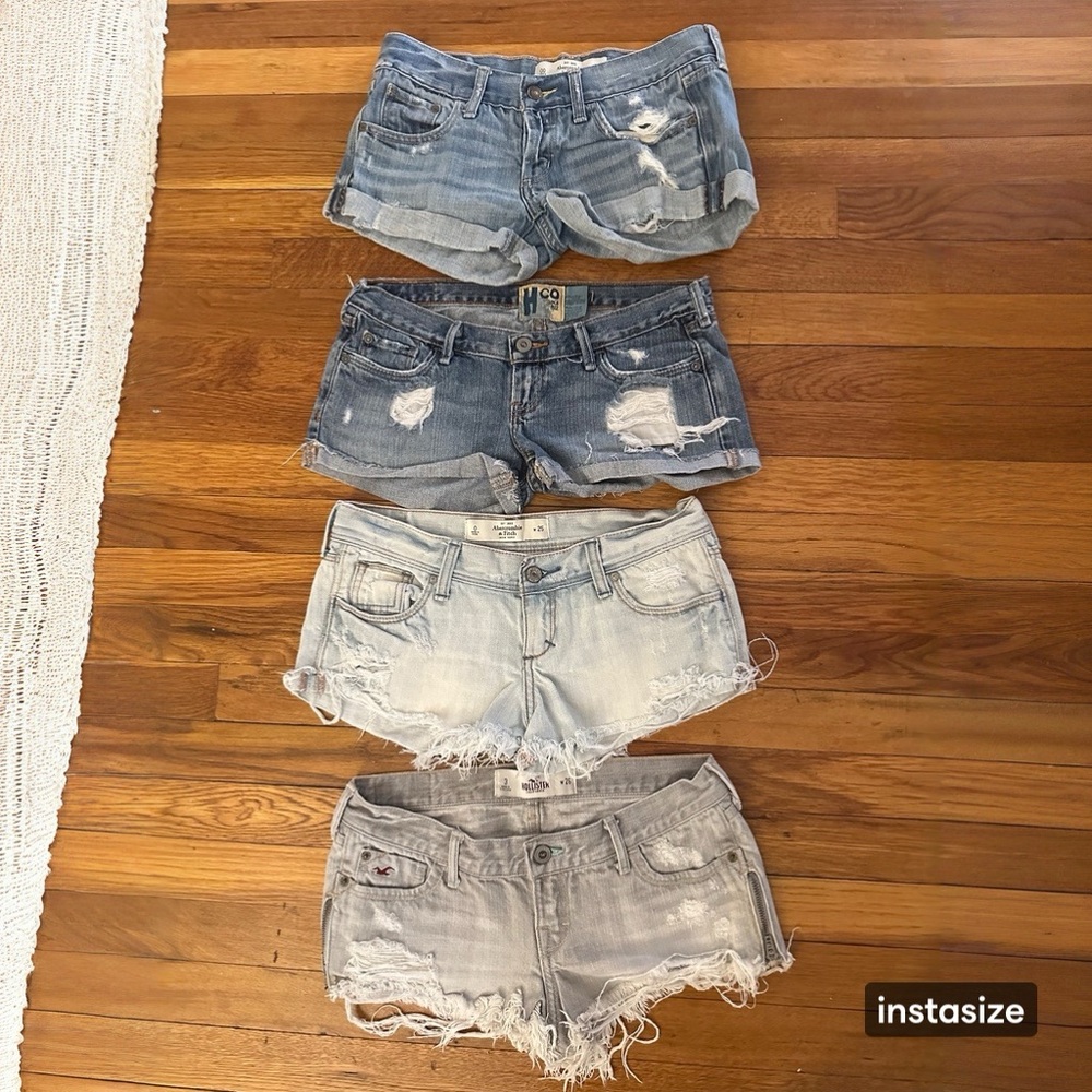 4 Abercrombie & Fitch and Hollister Denim Shorts and a gift (Hollister shorts)